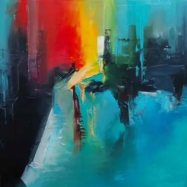 Industrial Revolutionary, an oil painting on board by Dorset artist Michael Hemming